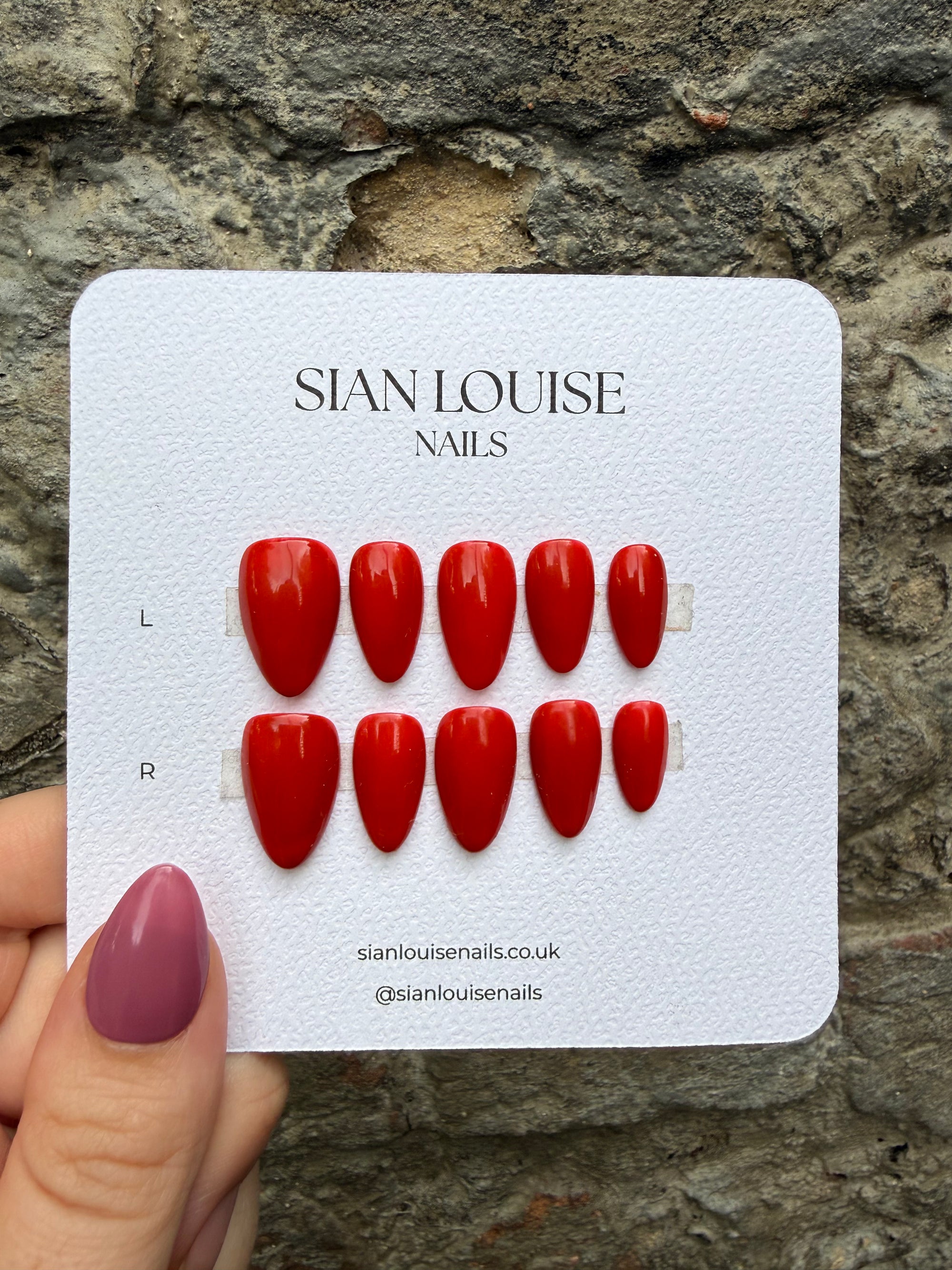 Burnt Orange Hand-Painted Press-On Nails