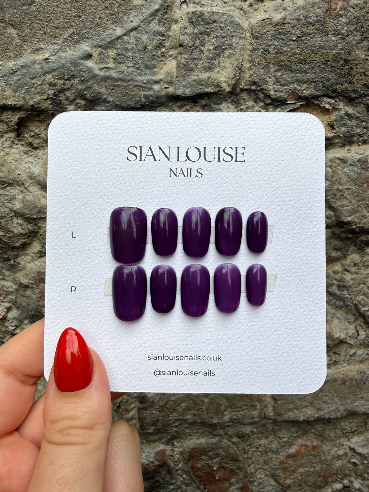 Deep Purple Hand-Painted Press-On Nails
