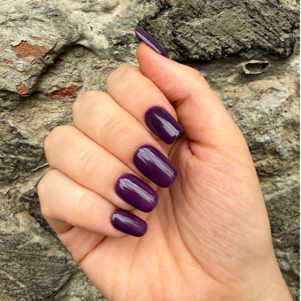 Deep Purple Hand-Painted Press-On Nails
