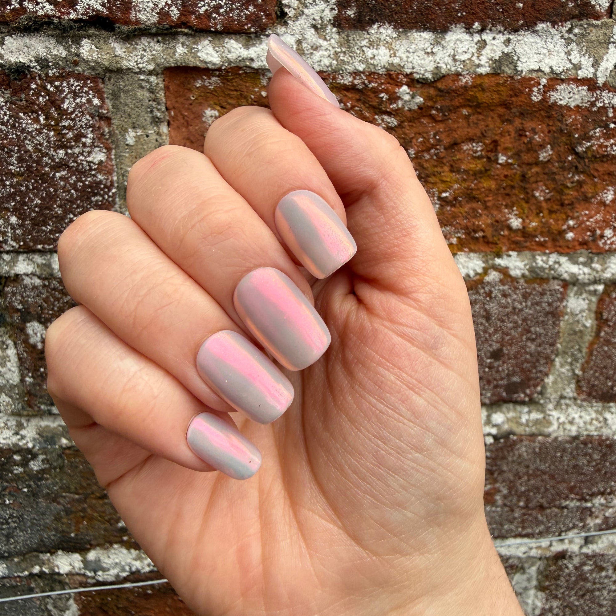 Unicorn Chrome Hand-Painted Press-On Nails