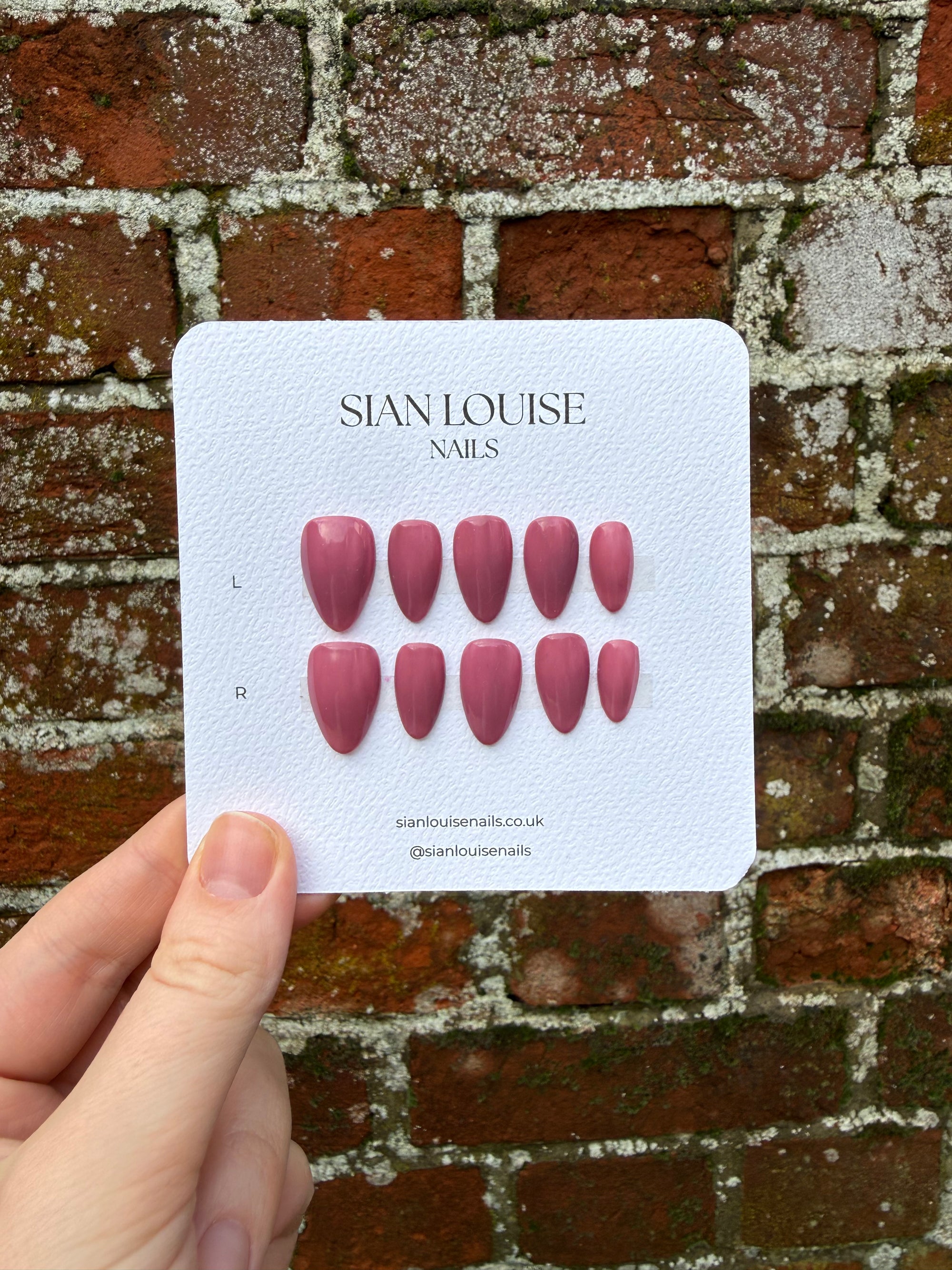 Dusky Pink Hand-Painted Press-On Nails