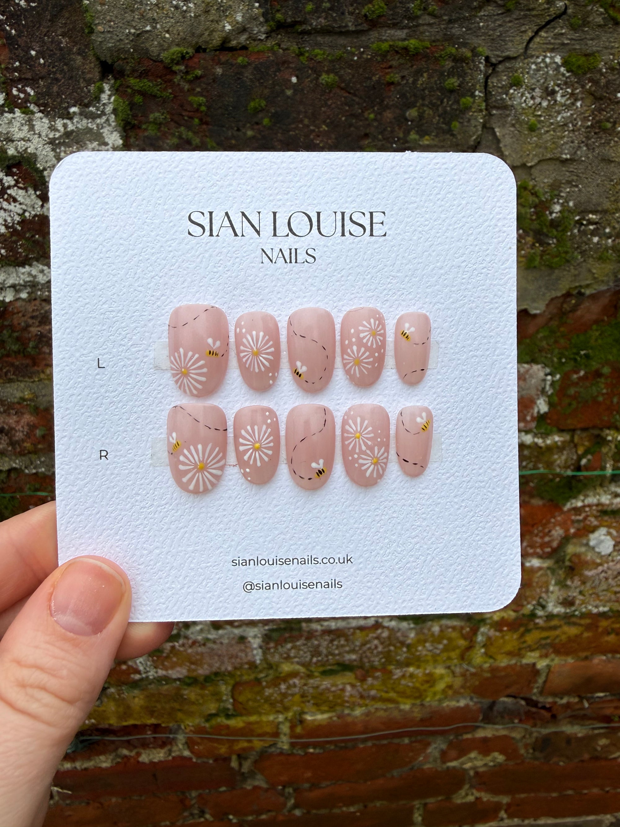 Bees Hand-Painted Press-On Nails