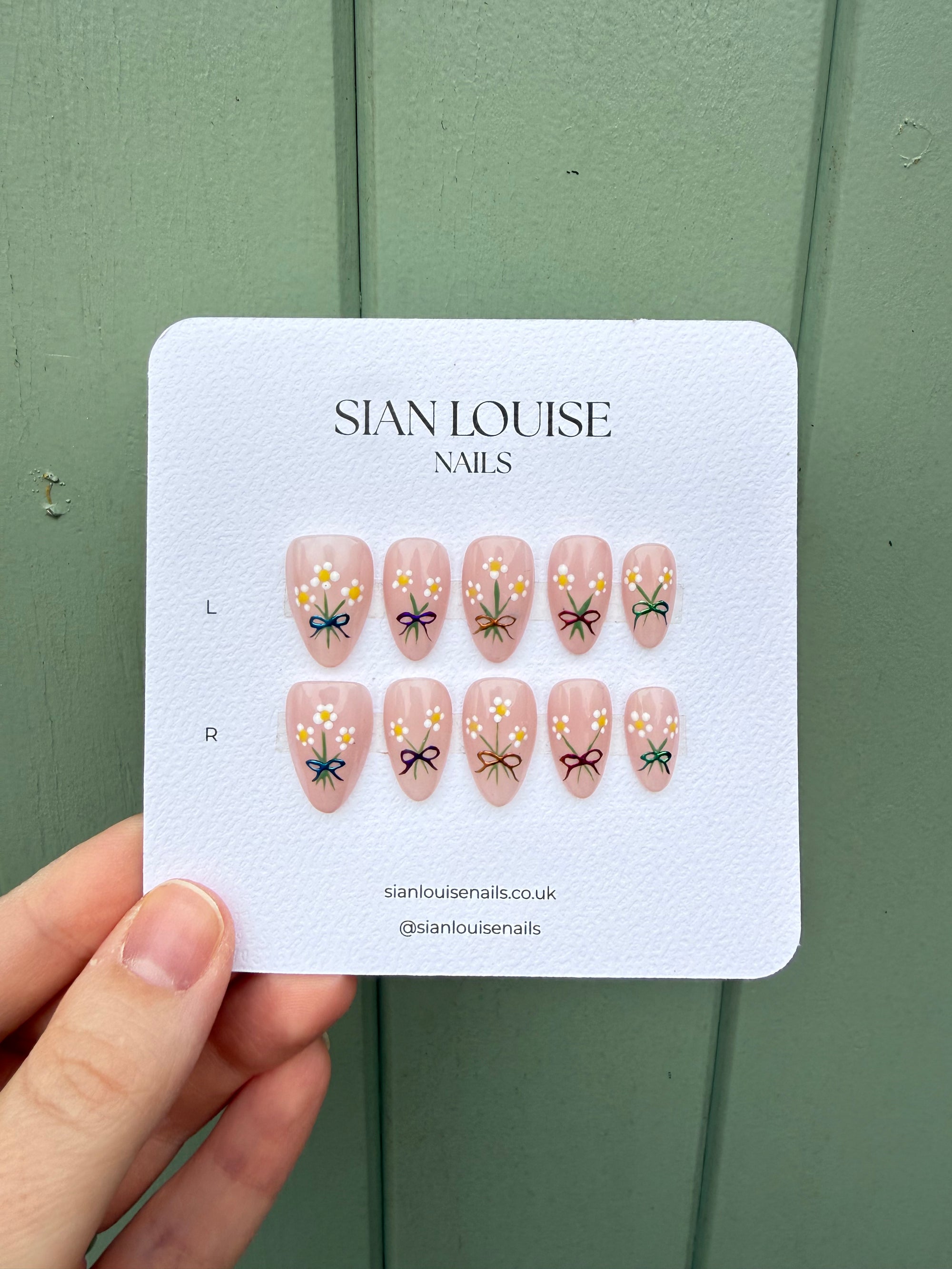 Floral Bouquet Hand-Painted Press-On Nails