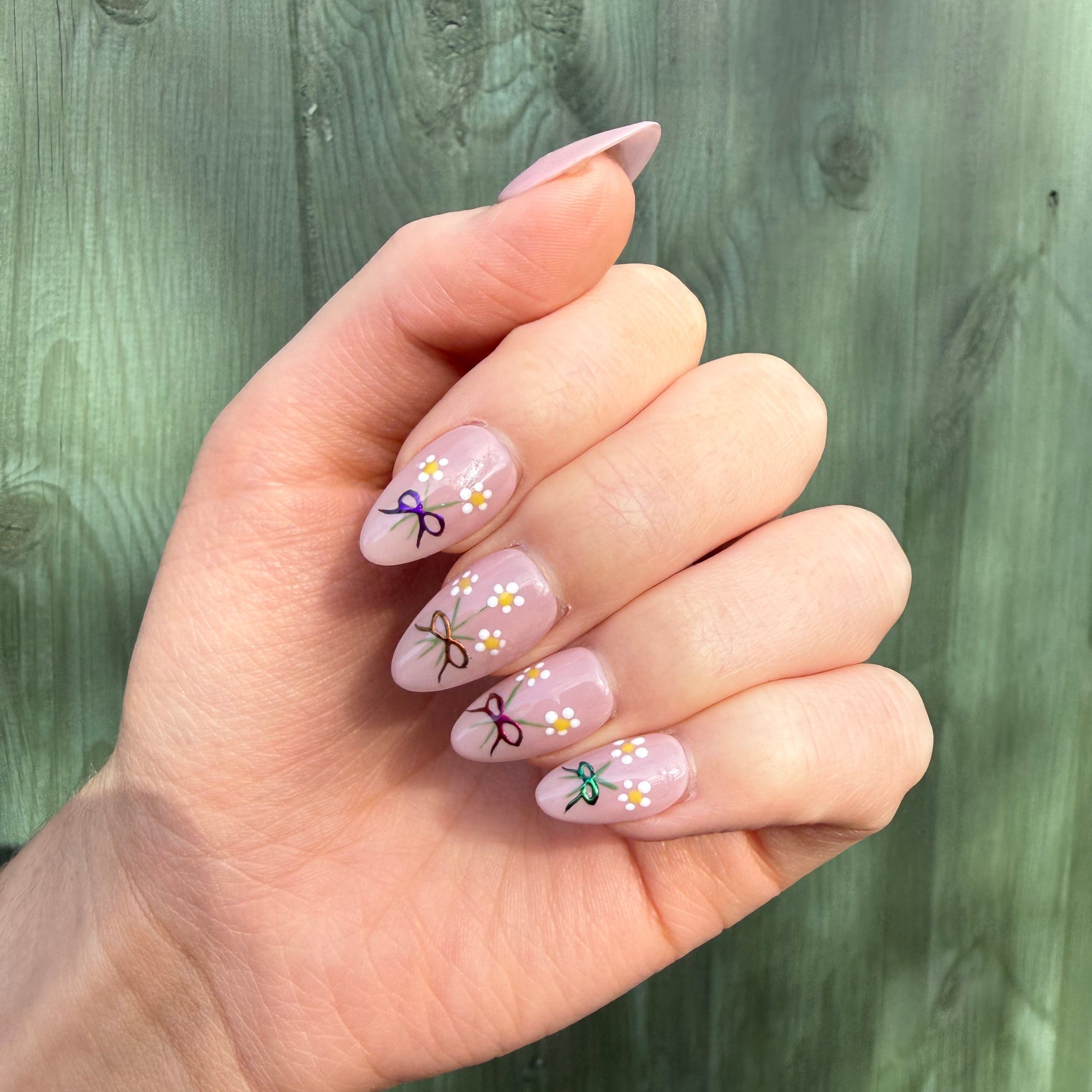 Floral Bouquet Hand-Painted Press-On Nails