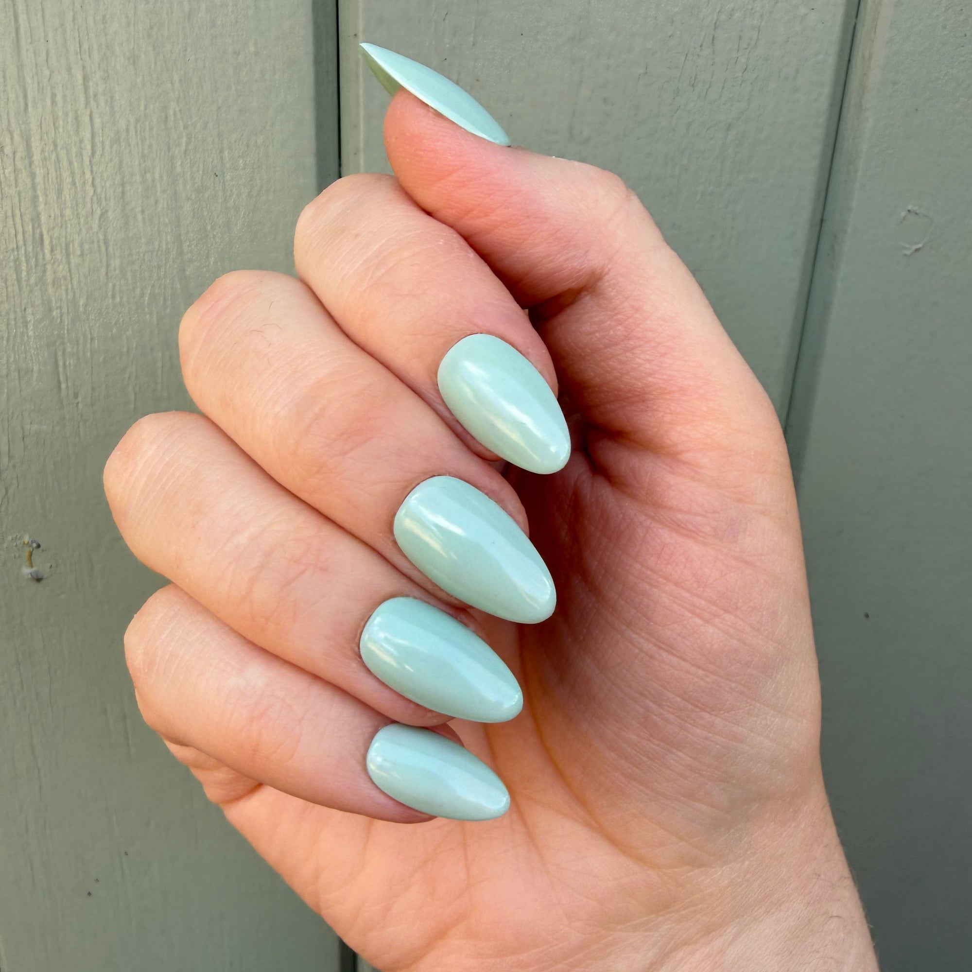 MInt Green Hand-Painted Press-On Nails