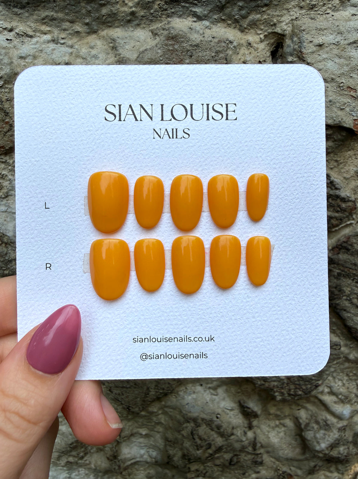 Mustard Hand-Painted Press-On Nails