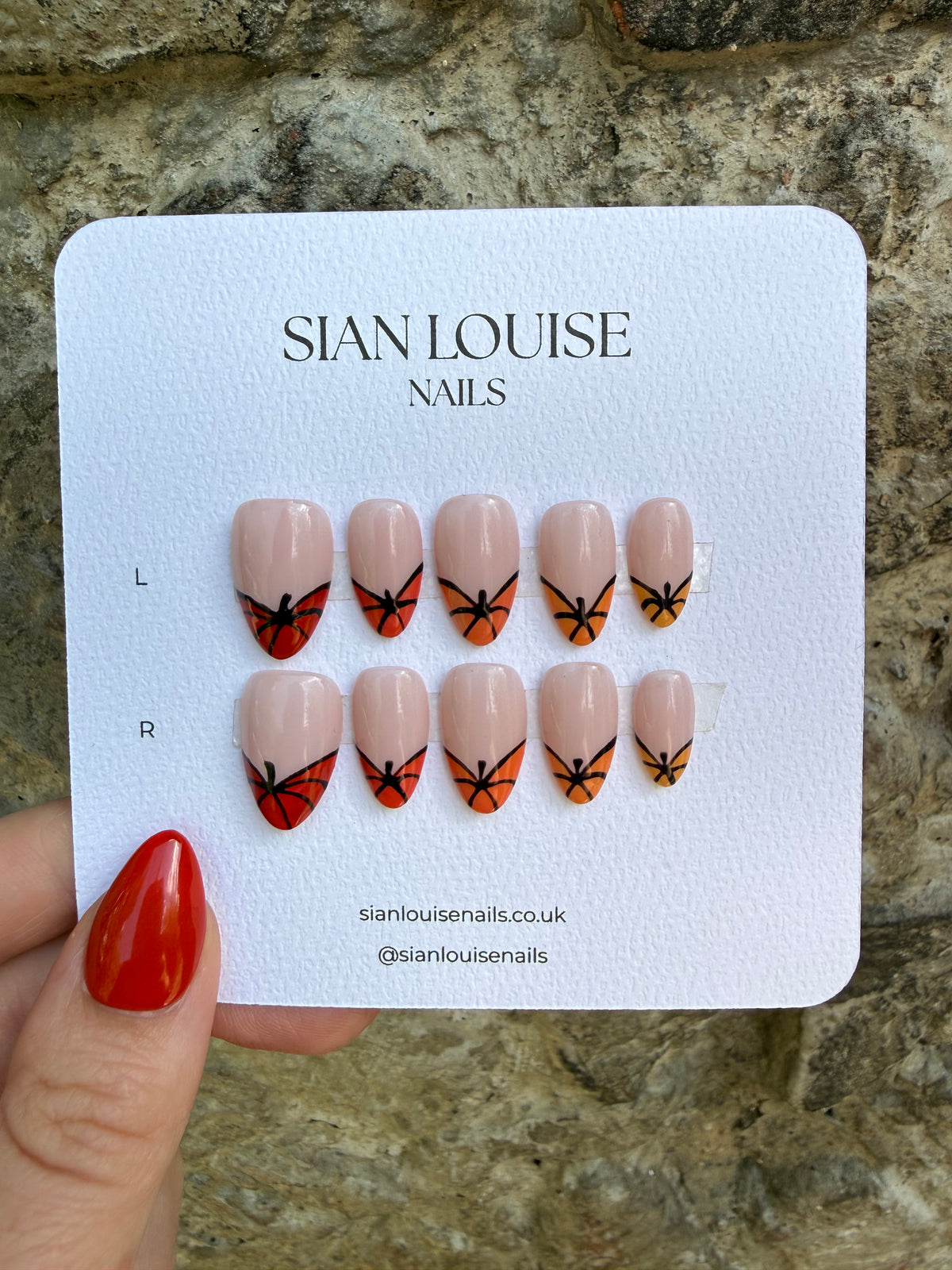 Pumpkin Tips Hand Painted Press-On Nails